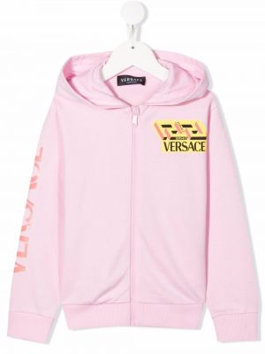 Hoodie för tjejer Versace Kids rosa