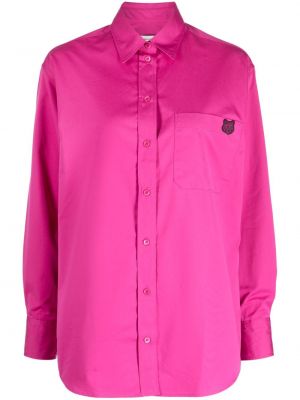 Βαμβακερό πουκάμισο Maison Kitsuné ροζ