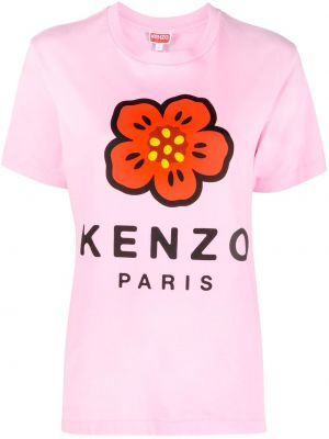 T-shirt con stampa Kenzo rosa