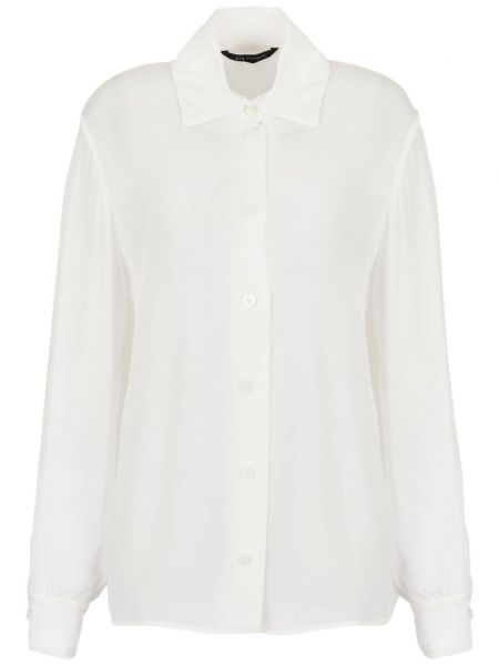 Прозрачна риза от креп Armani Exchange бяло