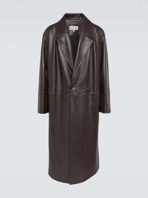 Kožený kabát Loewe hnedá
