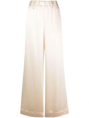 Pantaloni din satin cu croială lejeră Calvin Klein alb