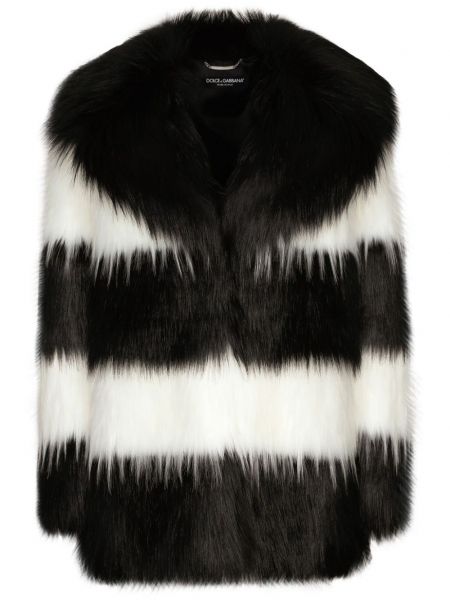 Manteau de fourrure à rayures Dolce & Gabbana