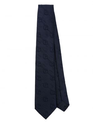 Krawat żakardowy Giorgio Armani niebieski