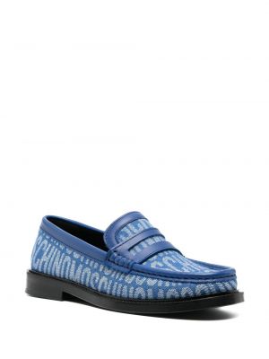 Loafers z nadrukiem Moschino niebieskie