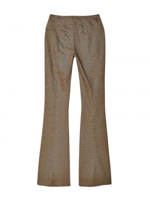 Spodnie w kratkę z nadrukiem plisowane Kiko Kostadinov brązowe