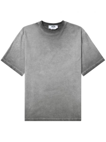 Βαμβακερή μπλούζα με κέντημα Msgm γκρι