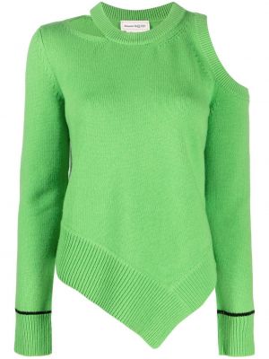 Вълнен пуловер Alexander Mcqueen зелено