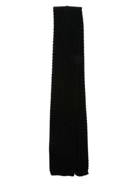 Dzianinowy krawat wełniany Fursac czarny