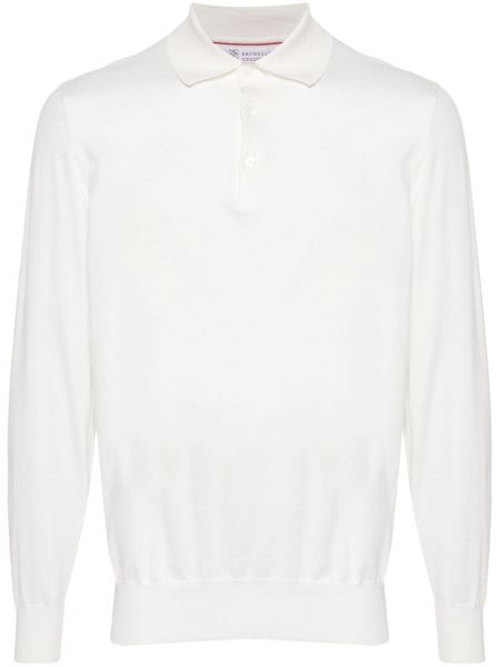 Medvilninė polo marškinėliai Brunello Cucinelli balta