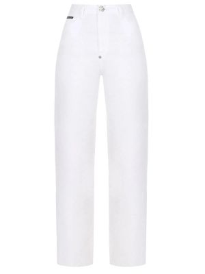 Хлопковые джинсы Philipp Plein белые