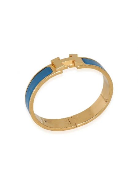 Brazalete de oro retro Hermès Vintage azul