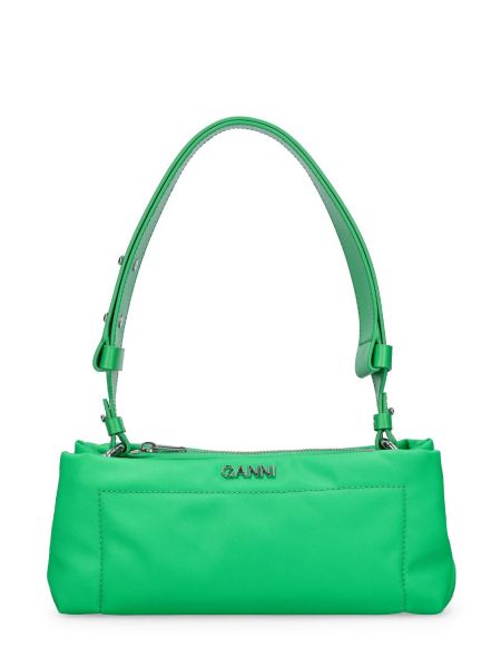 Nylónová kabelka Ganni zelená