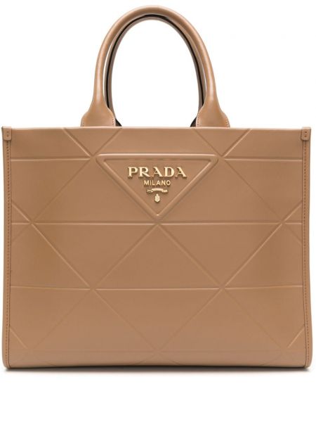 Leder shopper handtasche Prada