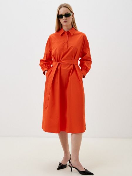 Платье-рубашка Eleganzza оранжевое