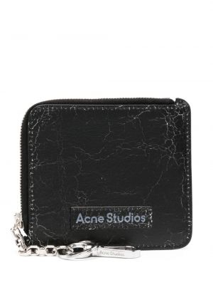 Kožená peněženka Acne Studios černá