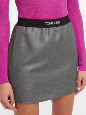 Mini falda de cachemir con estampado de cachemira Tom Ford gris