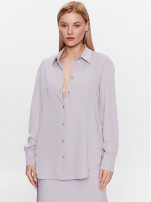 Voľná priliehavá košeľa Calvin Klein fialová