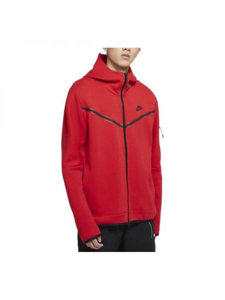 Флисовая куртка на молнии с капюшоном Nike красная