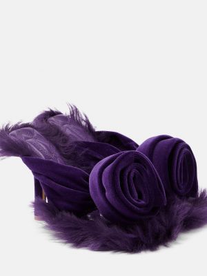 Бархатные босоножки Burberry фиолетовые