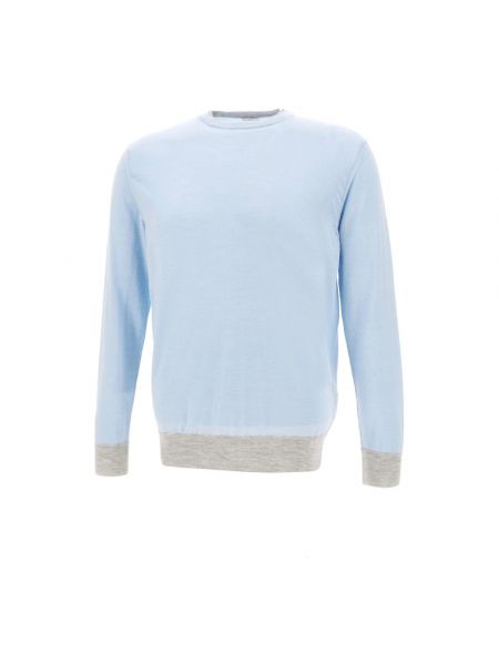 Jedwabny sweter wełniany Eleventy niebieski