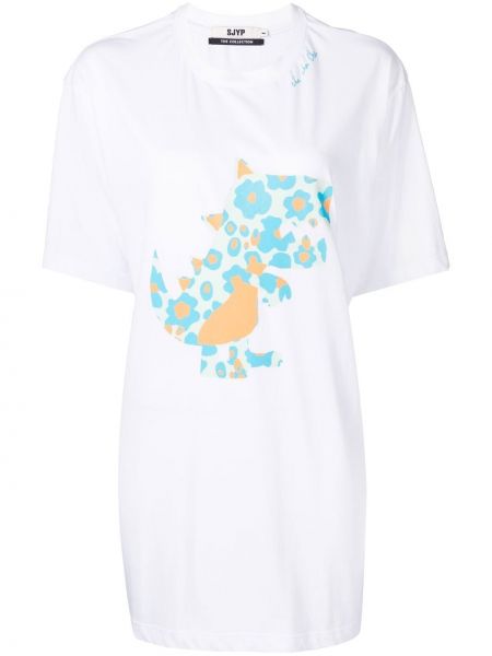 Floral t-skjorte Sjyp hvit