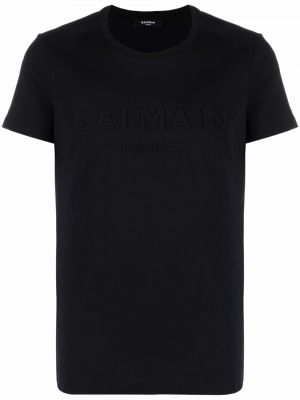Tričko s kulatým výstřihem Balmain černé