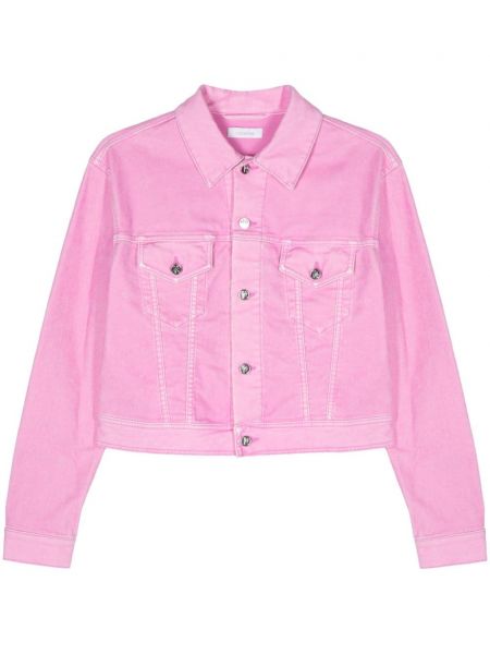 Traper jakna od velura Rabanne ružičasta
