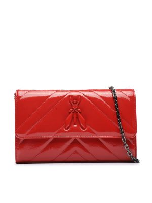 Enobarvna pisemska torbica Patrizia Pepe rdeča