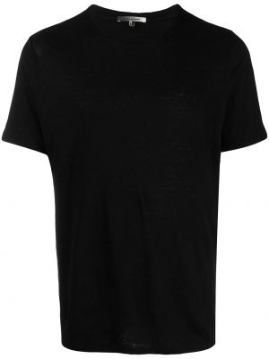Voľné ľanové priliehavé tričko Isabel Marant čierna