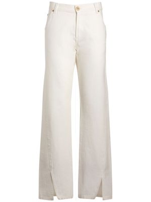 Voľné džínsy s vysokým pásom Balmain biela
