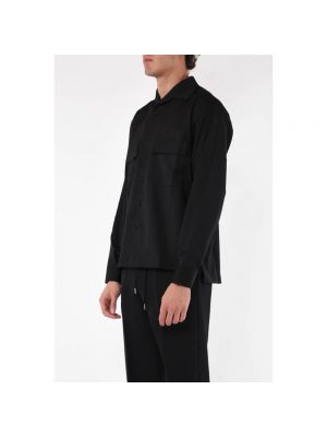 Camisa con botones de lana Costumein negro