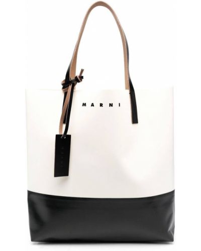 Trykt shoppingbag Marni hvit