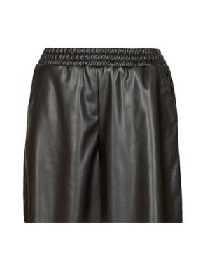Pantaloncini di pelle di ecopelle Karl Lagerfeld nero
