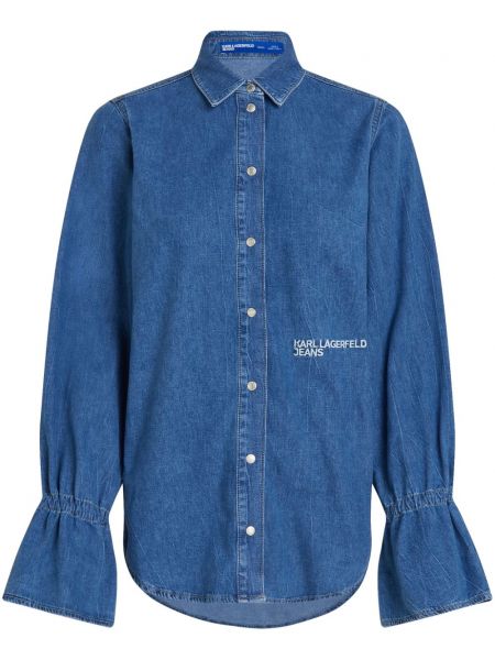Traper košulja s vezom Karl Lagerfeld Jeans plava