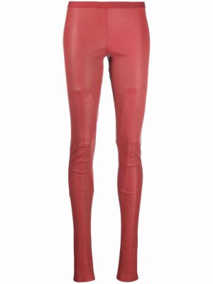 Pantalones de cuero Rick Owens rojo