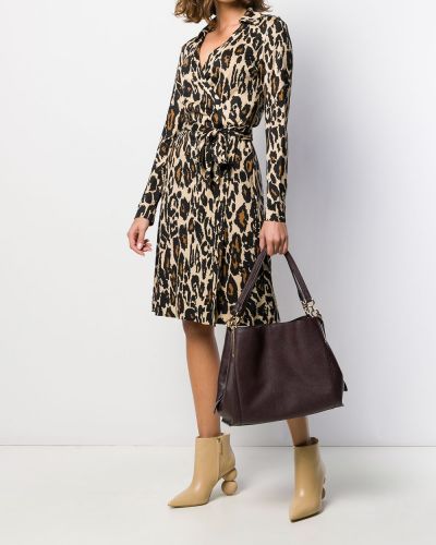 Vestido camisero leopardo Dvf Diane Von Furstenberg marrón