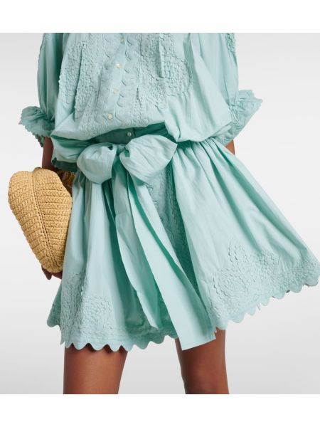 Βαμβακερή φόρεμα με κέντημα Juliet Dunn πράσινο