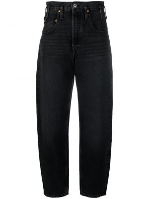 Retro džíny s vysokým pasem s páskem Re/done - černá