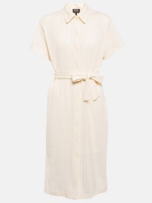 Pamučna midi haljina A.p.c. bijela
