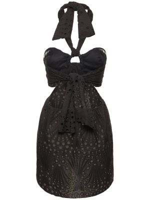 Čipkované bavlnené mini šaty Johanna Ortiz čierna