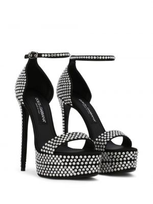 Sandalai su platforma Dolce & Gabbana juoda