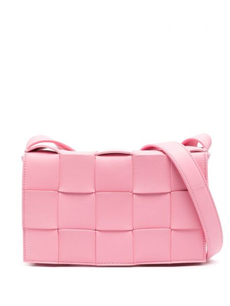 Кожени чанта през рамо Bottega Veneta розово