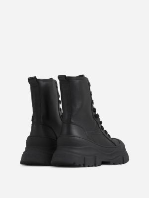 Черные кожаные ботинки Bronx