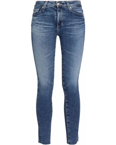 Укороченные зауженные джинсы скинни Ag Jeans, синие