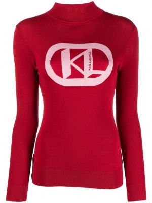 Пуловер Karl Lagerfeld червено