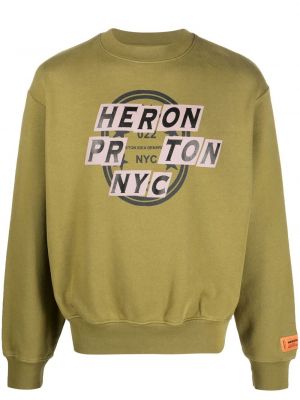Raštuotas medvilninis džemperis Heron Preston žalia