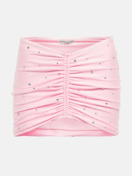 Mini suknja s kristalima Alessandra Rich ružičasta