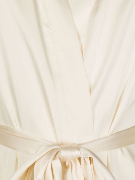 Szlafrok z perełkami w piórka Gilda & Pearl biały