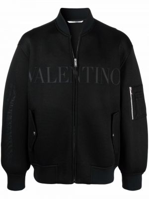 Chaqueta bomber con estampado Valentino negro